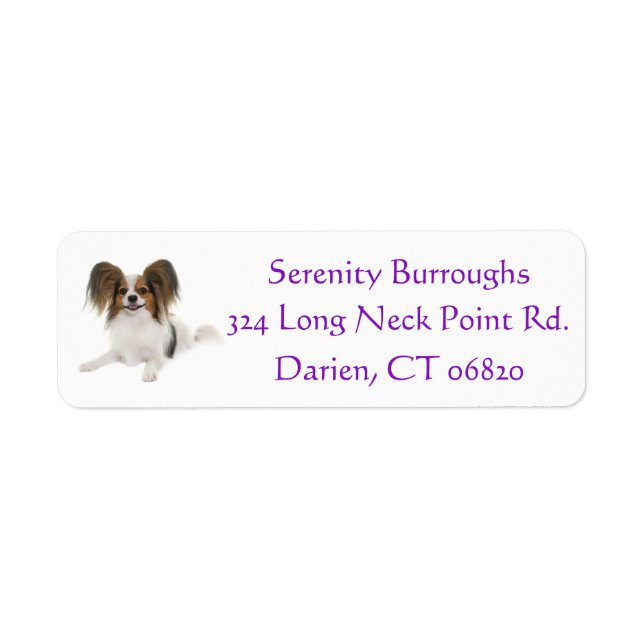Papillon Puppy Dog Purple (Front)