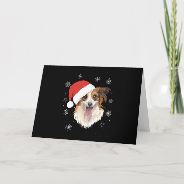 Papillon Santa Christmas Kids Boys Girls Gift Card (Front)