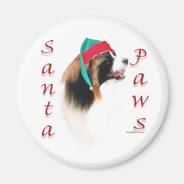 Papillon Santa Paws Magnet (Front)