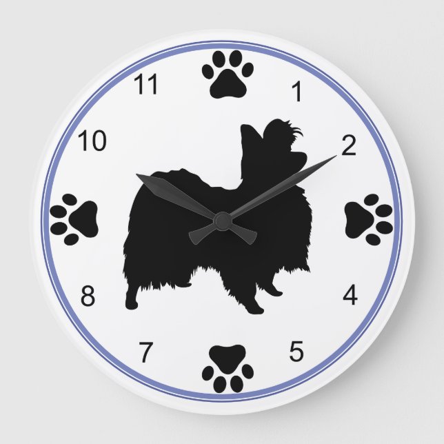 Papillon Silhouette Large Clock (Front)