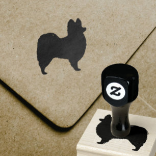 Papillon Silhouette Rubber Stamp