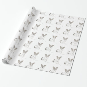 Papillon Sketch Wallpaper Wrapping Paper