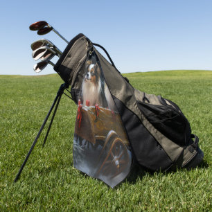 Papillon Snowy Sleigh Christmas Decor Golf Towel