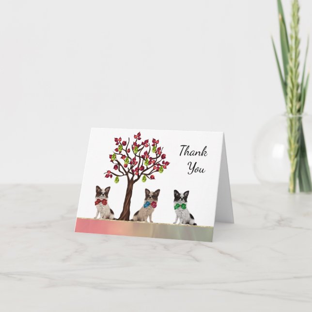 Papillon Spaniel Thank You Card (Front)