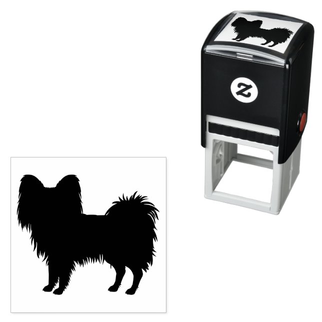 Papillon Toy Breed Dog Silhouette Self-inking Stamp (In Situ)
