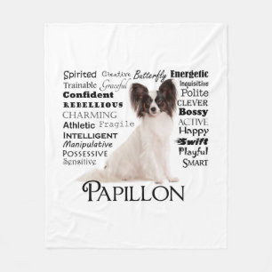 Papillon Traits Fleece Blanket