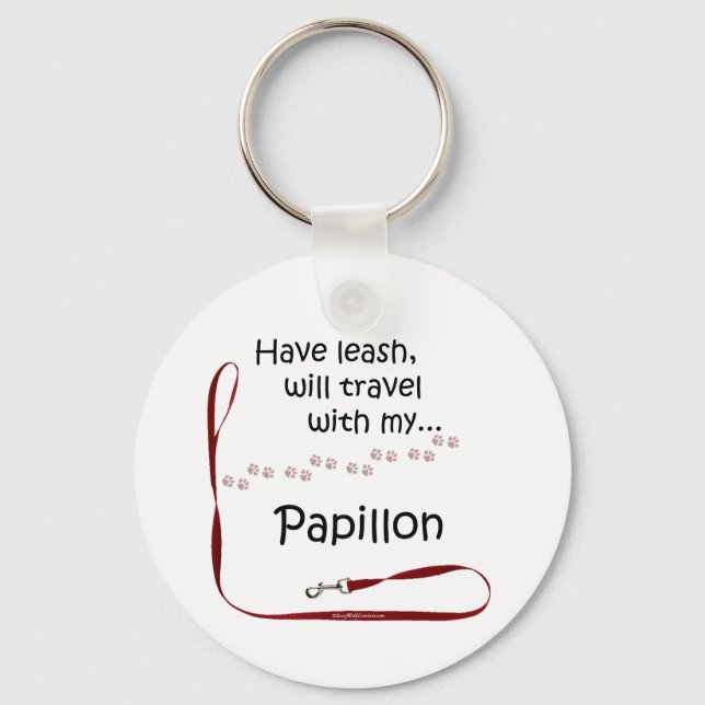 Papillon Travel Leash - Keychain (Front)