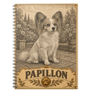 Papillon, Vintage Heritage Dog Notebook