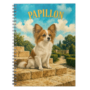 Papillon, Vintage Watercolor Dog Art Notebook