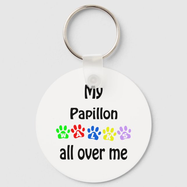 Papillon Walks Design Key Ring (Front)