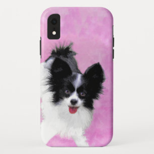 Papillon (White and Black) Painting - Dog Art Case-Mate iPhone Case