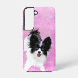 Papillon (White and Black) Painting - Dog Art Samsung Galaxy Case