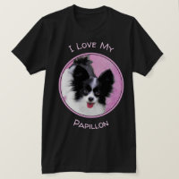 Papillon (White and Black) Painting - Dog Art