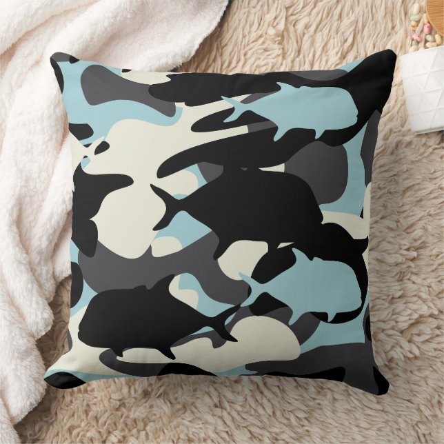 Papio and Ulua - camouflage Hawaiian fishing Cushion (Blanket)