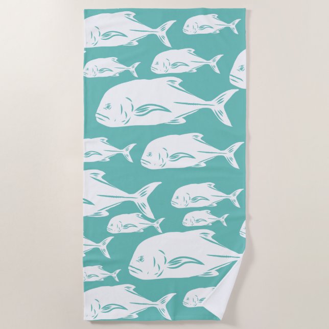 Papio and Ulua - Hawaiian Beach Towel (Front)
