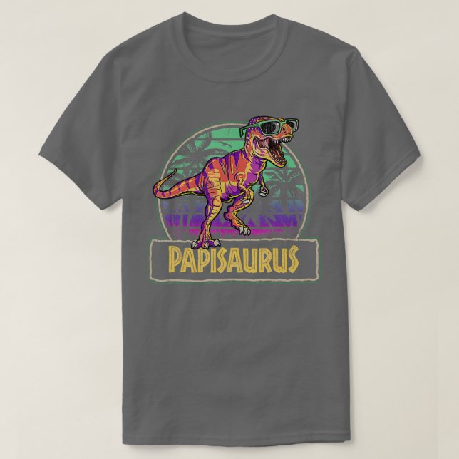 Papisaurus T Rex Dinosaur Papi Saurus Family Match T-Shirt (Design Front)
