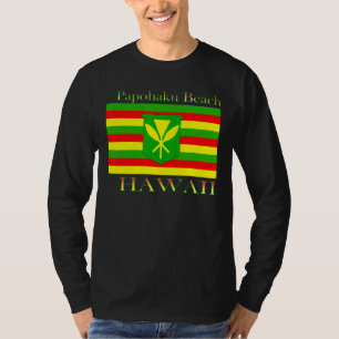 Papohaku Beach Hawaii Islands Hawaiian Flag Beach T-Shirt