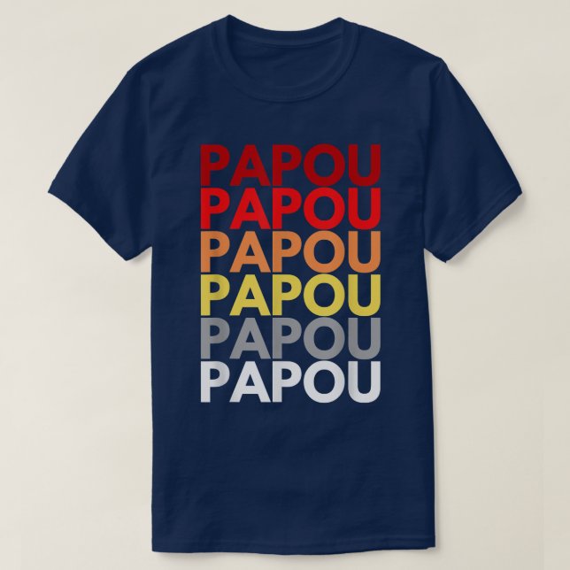 Papou Grandfather in Greek Colorful Name for Papou T-Shirt (Design Front)