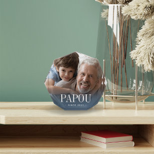 Papou Grandpa Year Established Photo Block