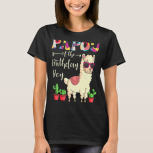 Papou Of The Birthday Boy LLama Bday Party Celebra T-Shirt