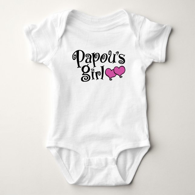 Papou’s Girl Baby Bodysuit (Front)