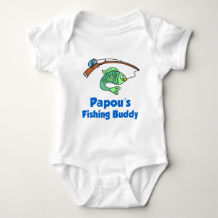 Papou's Fishing Buddy Baby Bodysuit
