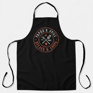 Papou's Grill Personalised Year Established Apron