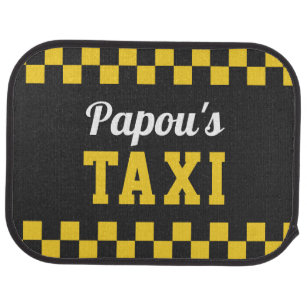 Papou's Taxi   Funny Grandfather Car Mat