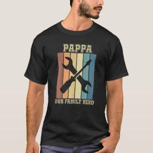 Pappa Our Family Hero Vintage Rainbow Tools T-Shirt