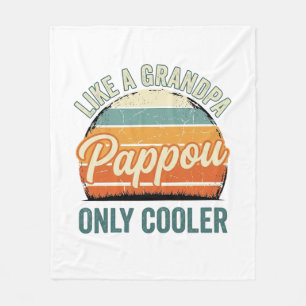 Pappou Like a Grandpa Only Cooler Vintage Shirt_1 Fleece Blanket
