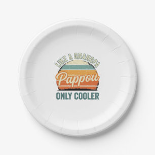 Pappou Like a Grandpa Only Cooler Vintage Shirt_1 Paper Plate