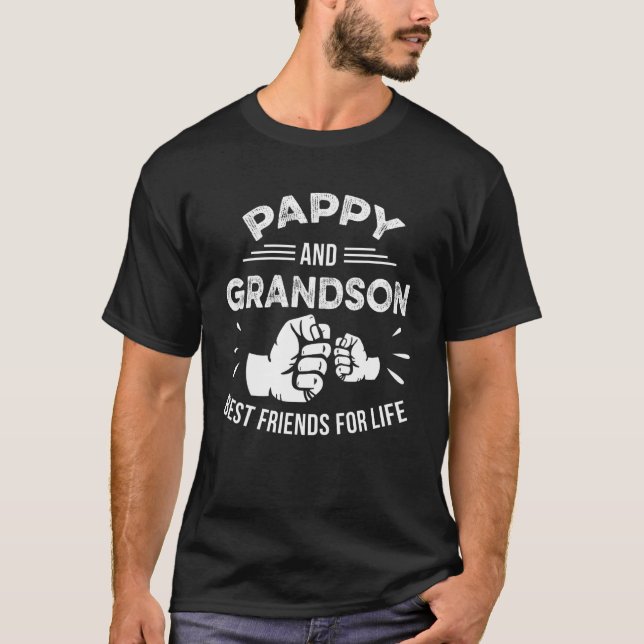 Pappy And Grandson Matching Fist Bump Best Friend  T-Shirt (Front)