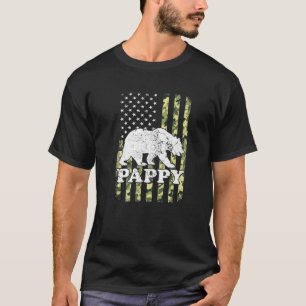 Pappy Bear Camping Hiking Camouflage USA American T-Shirt