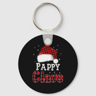 Pappy Claus Christmas Red Plaid Pajama Family Matc Key Ring