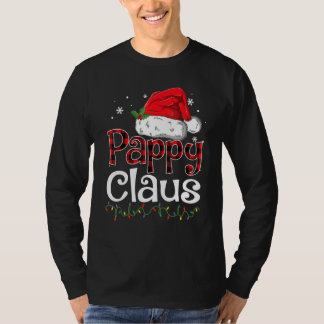 Pappy Claus Santa Hat Red Plaid Buffalo Christmas  T-Shirt