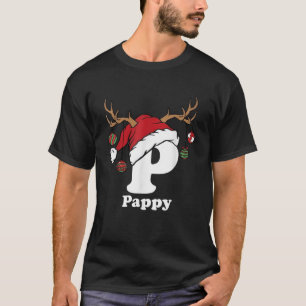 Pappy Claus Santa Hat Reindeer Red Plaid Matching T-Shirt