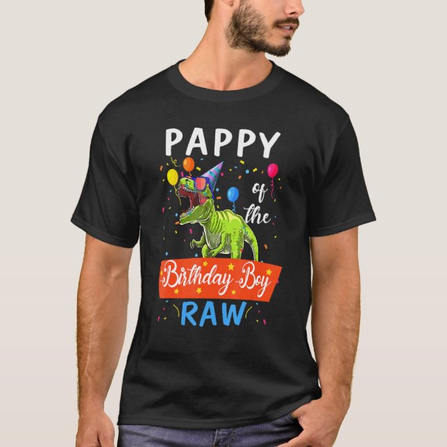 Pappy Dinosaur  Funny Cute Birthday Boy Family App T-Shirt (Front)