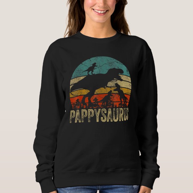 Pappy Dinosaur Pappysaurus 3 Two Kids Christmas Fa Sweatshirt (Front)