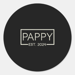 Pappy Est 2024 New Dad Father's Day Men Cket  Classic Round Sticker
