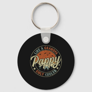 Pappy Like A Grandpa Only Cooler Vintage Retro Fat Key Ring