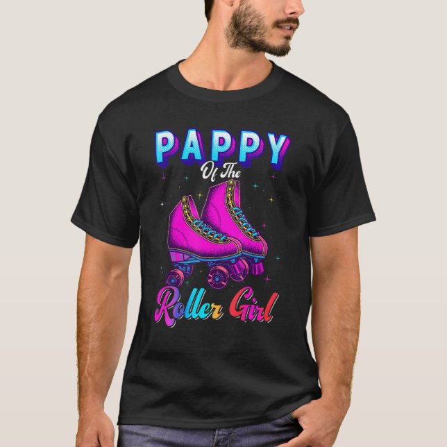 Pappy Of The Roller Girl Roller Skating Birthday P T-Shirt (Front)
