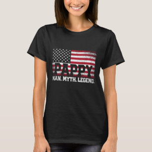 Pappy The Man Myth Legend American Flag Father's D T-Shirt