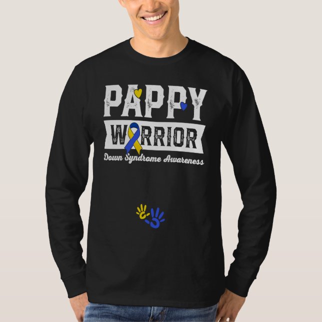Pappy Warrior Down Syndrome Awareness Family T-Shirt (Front)