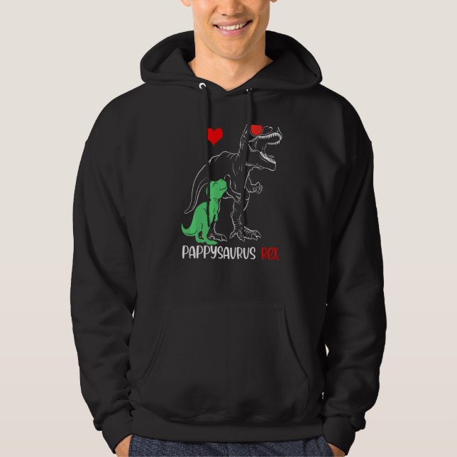 Pappysaurus Daddy Rex Autism Awareness Proud Dad Hoodie (Front)