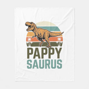 Pappysaurus Funny Dinosaur Vintage Sunset Shirt_1 Fleece Blanket