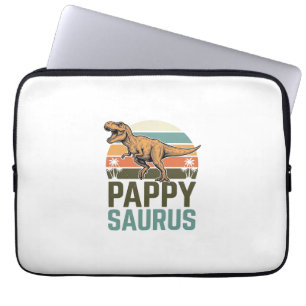 Pappysaurus Funny Dinosaur Vintage Sunset Shirt_1 Laptop Sleeve
