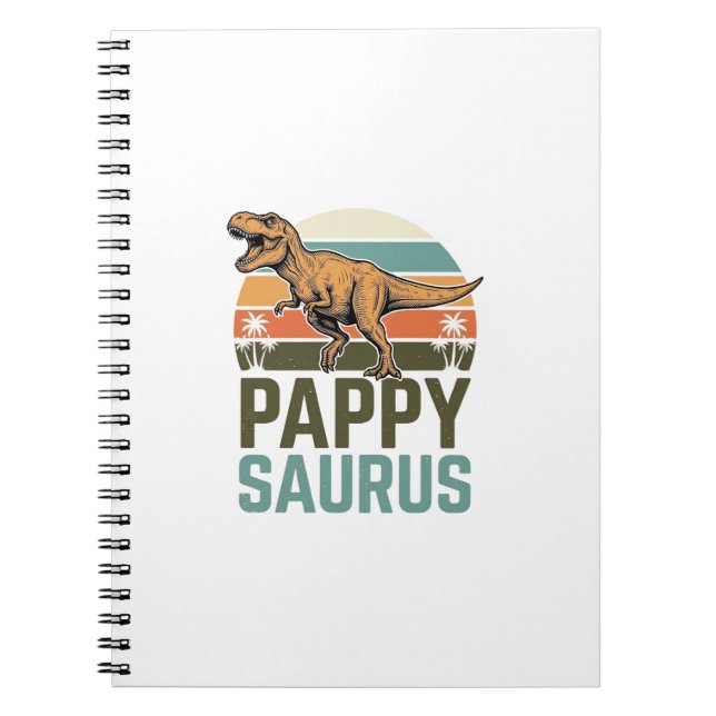 Pappysaurus Funny Dinosaur Vintage Sunset Shirt_1 Notebook (Front)