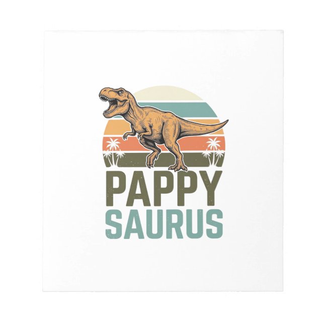 Pappysaurus Funny Dinosaur Vintage Sunset Shirt_1 Notepad (Front)
