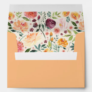 Paprika Burgundy Floral Return Address Envelope