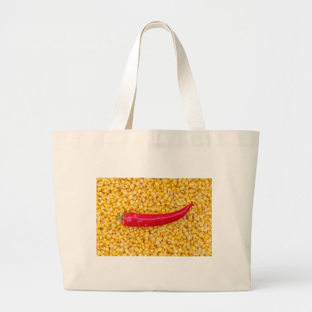 Paprika on corn large tote bag (Front)